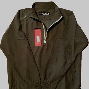 Sun Mountain BRUSHED SOLO LONG SLEEVE PULLOVER Men's M Beetle/Lime